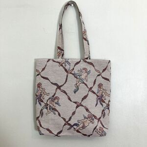 Vintage 2000s Y2K Tote Bag Angel Print Romantic Festival Statement Bag